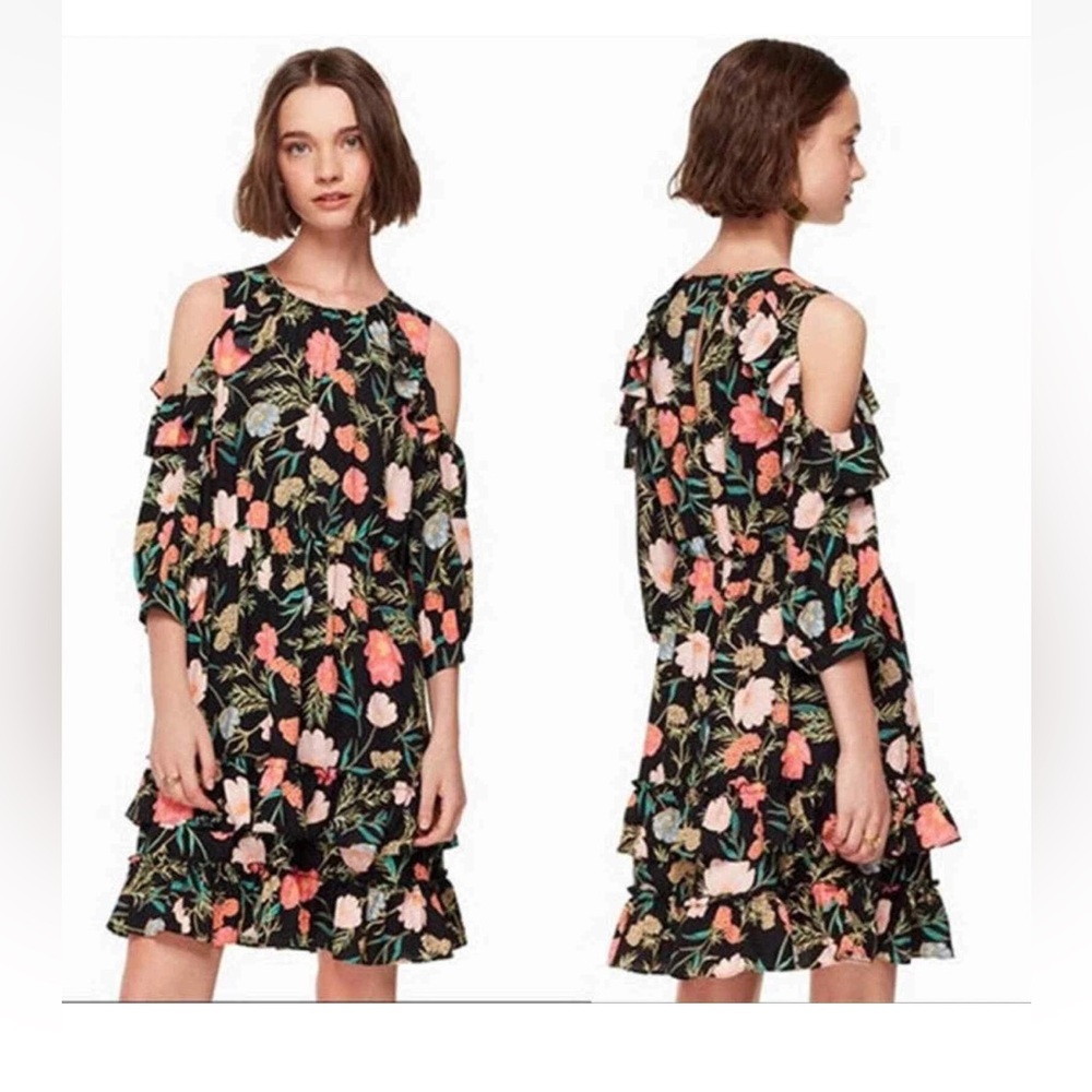 Kate Spade Blossom Cold Shoulder Ruffle Dress,‎ 6
